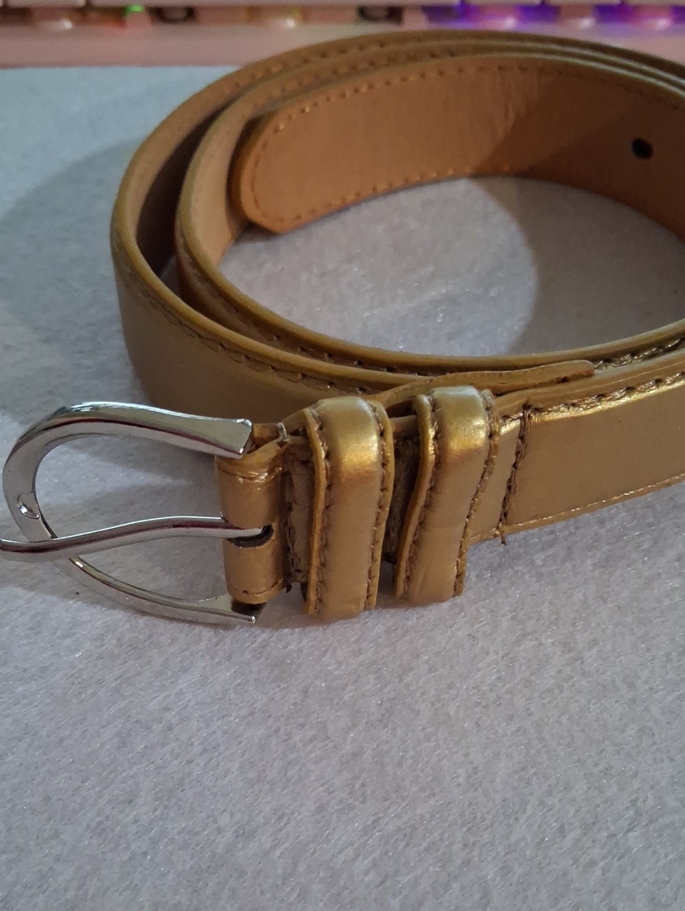 Classic Women's Deep matte gold Leather belt